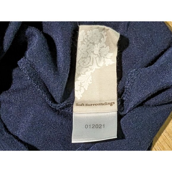 SOFT‎ SURROUNDINGS Stretch jersey Layered Indeevar Tunic blue Bohemian Top Small - Picture 10 of 10